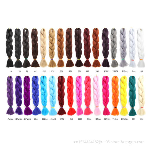 Wholesales all colors 100g 165g Ultra Braid Weave 100% synthetic Hair colored jumbo braid hair for women